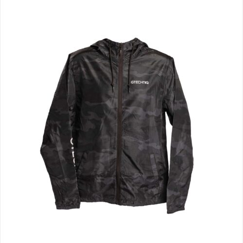 Black Camo Lightweight Windbreaker Jacket