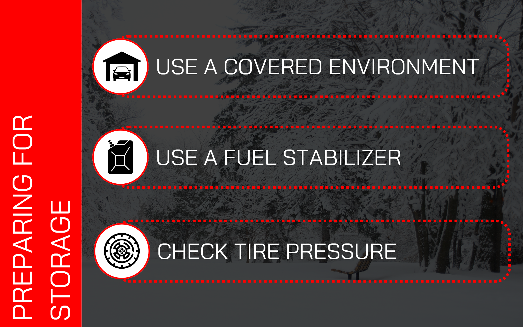 storing maintenance for winterizing cars